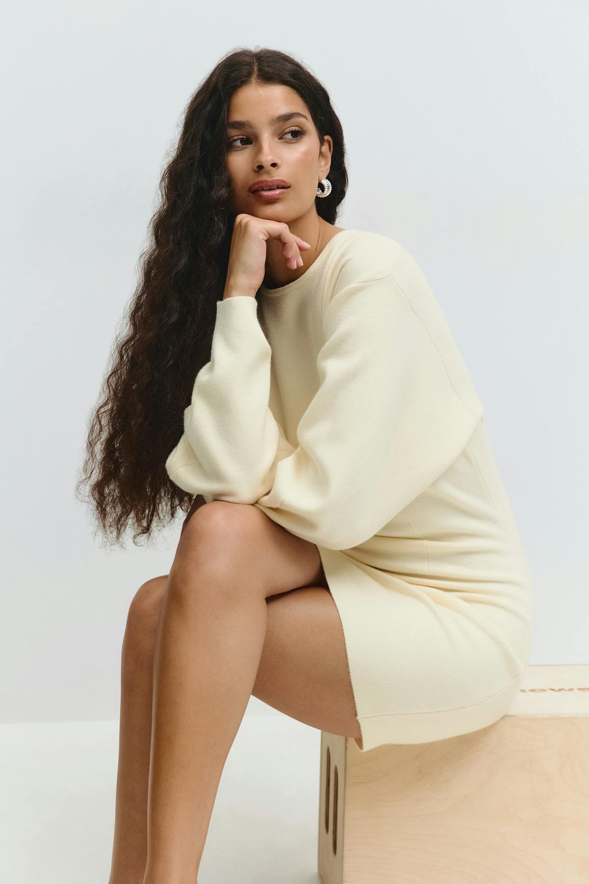 Shaped knitted dress