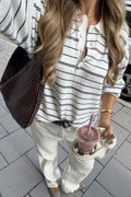 Striped collar knitted sweater
