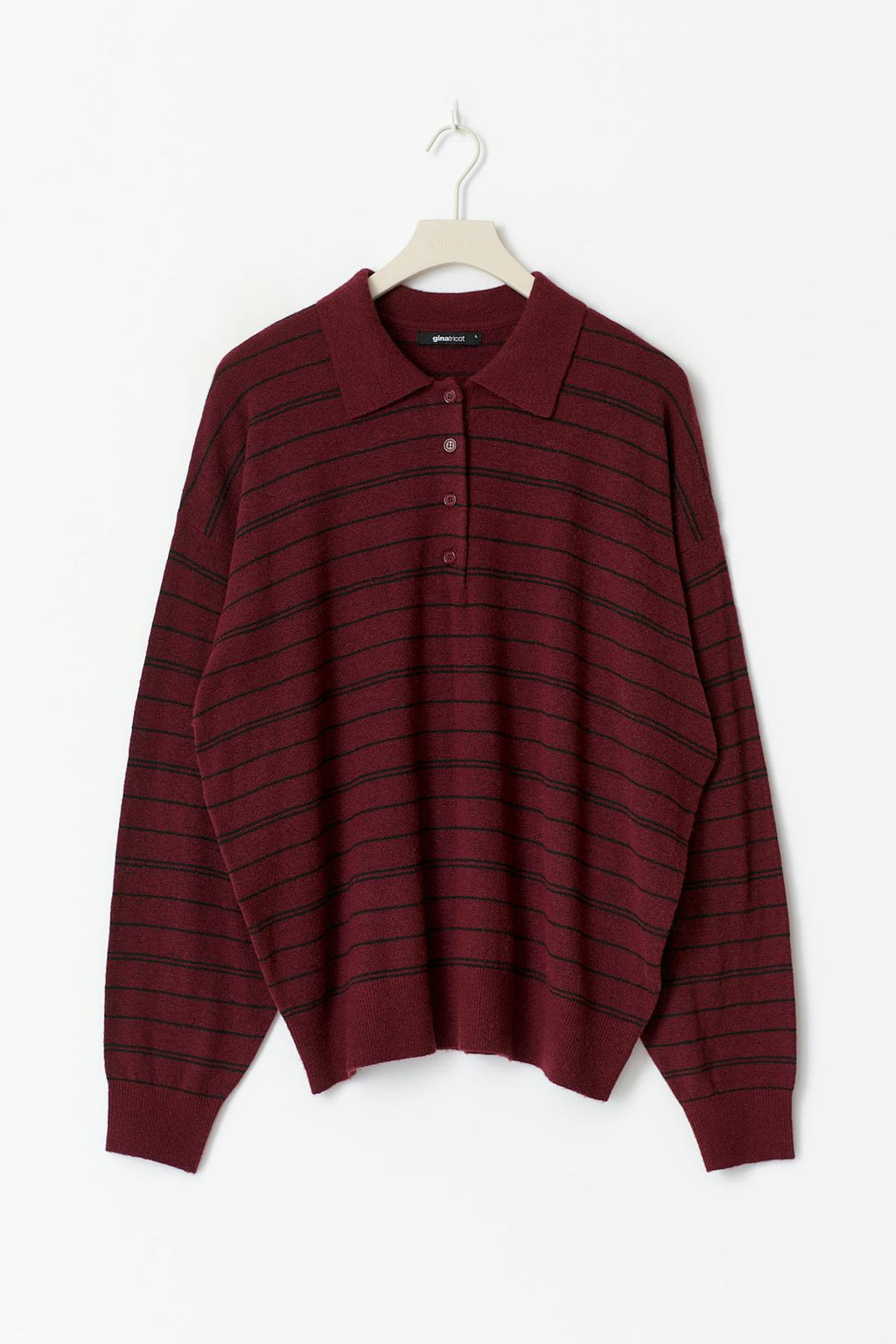 Striped collar knitted sweater