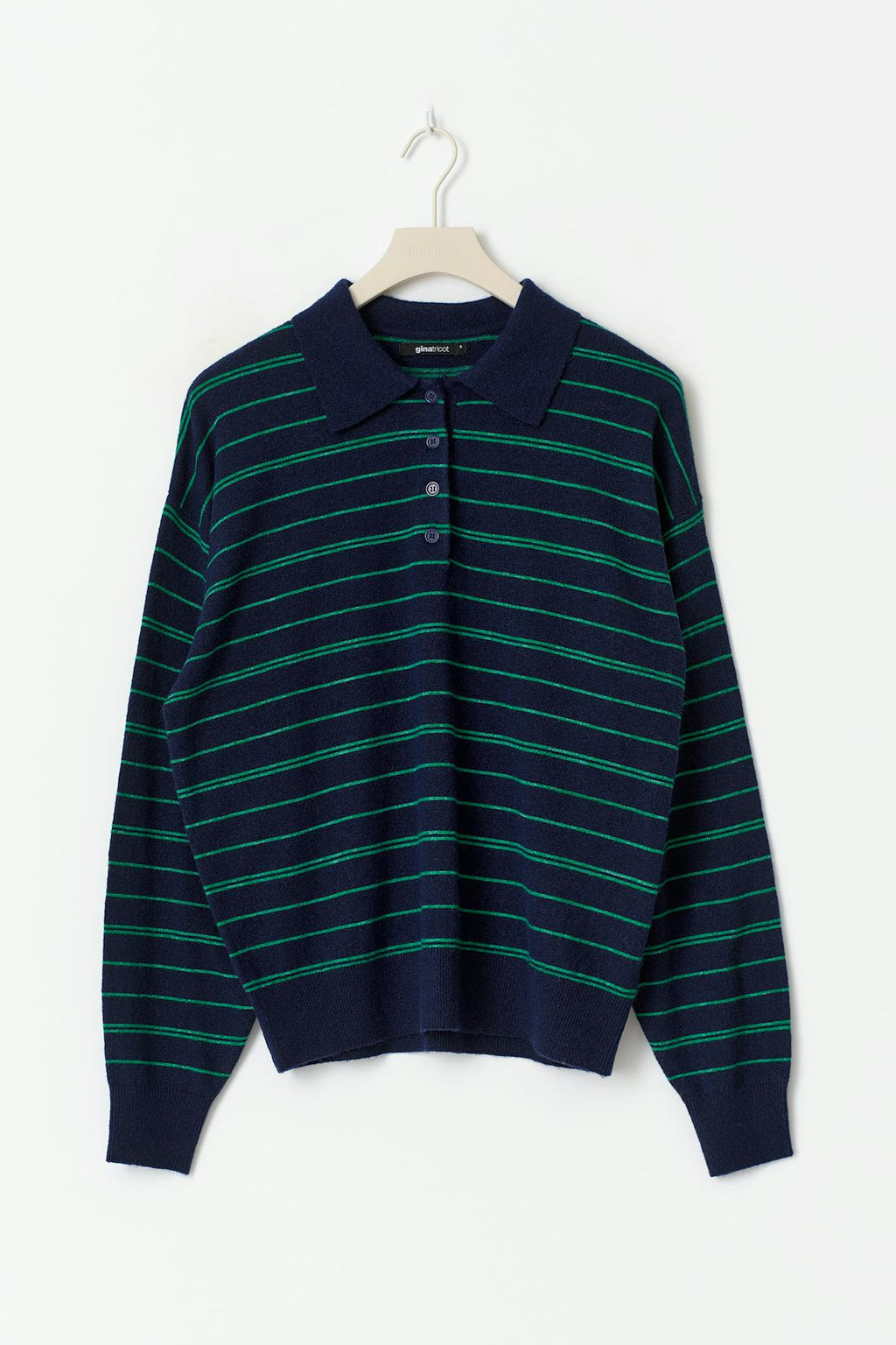 Striped collar knitted sweater