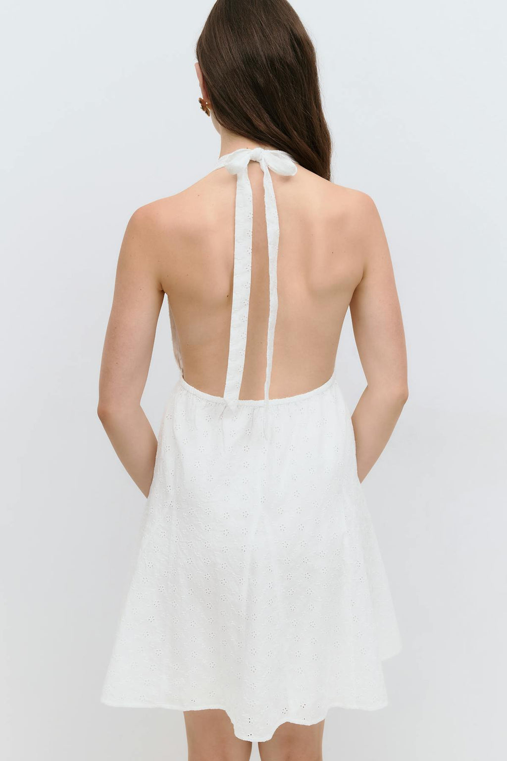 Broderie halterneck dress