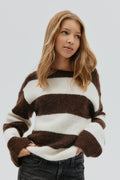 Y striped knitted sweater