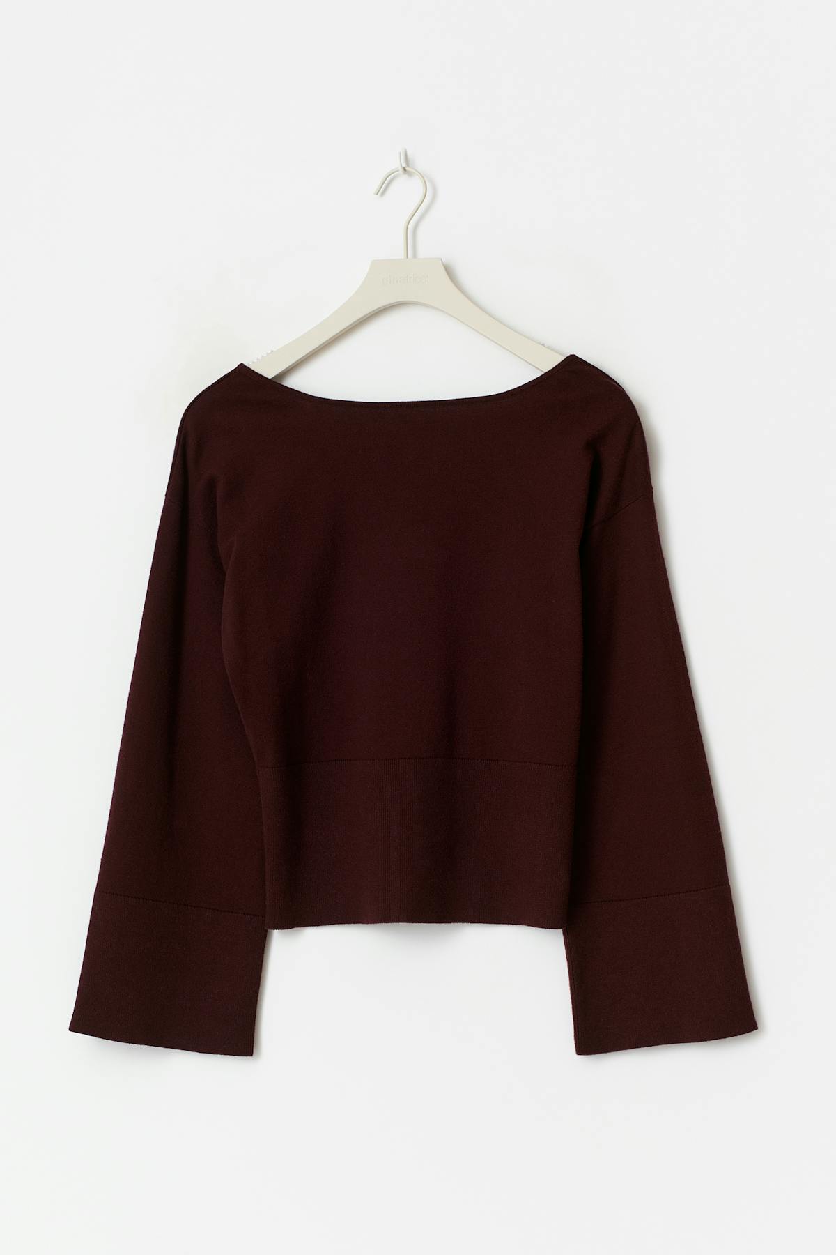 Y high rib knitted sweater