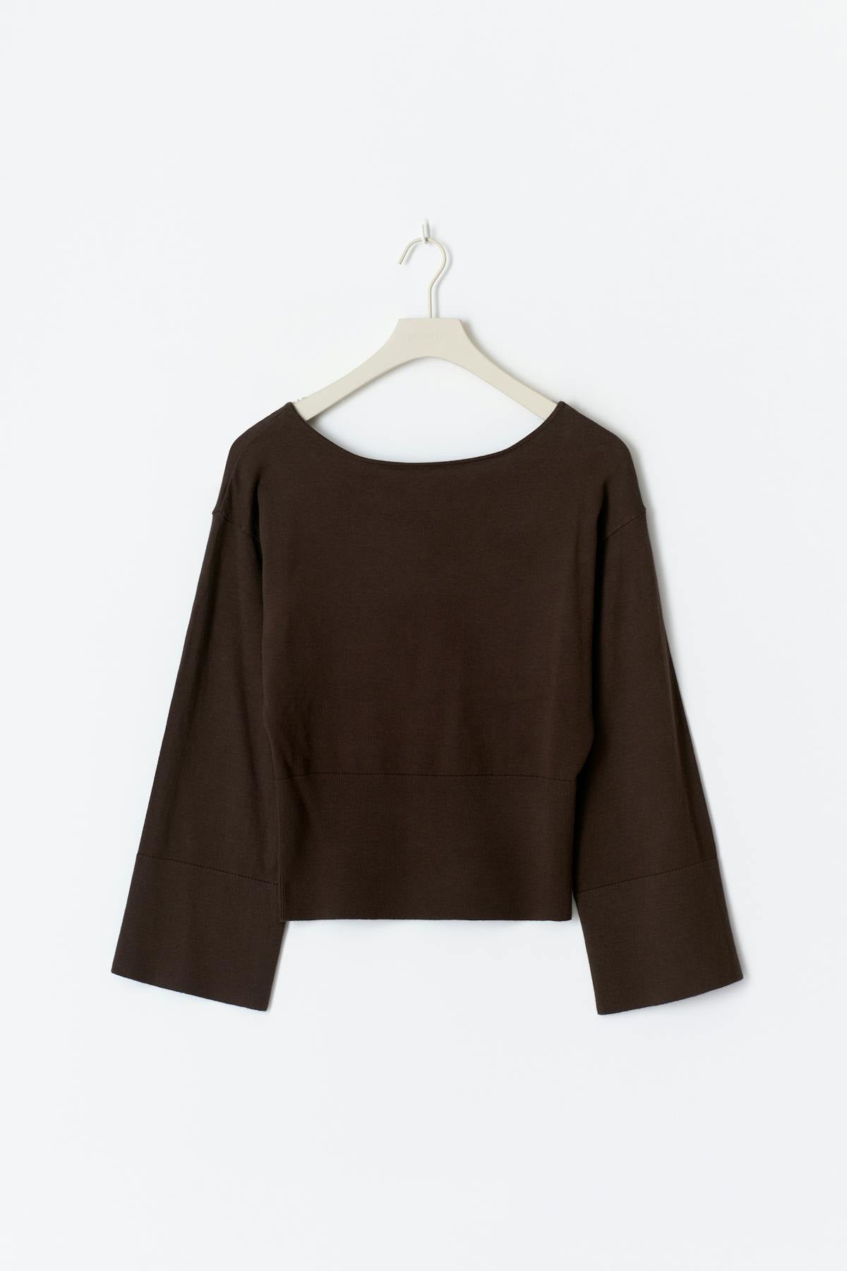 Y high rib knitted sweater