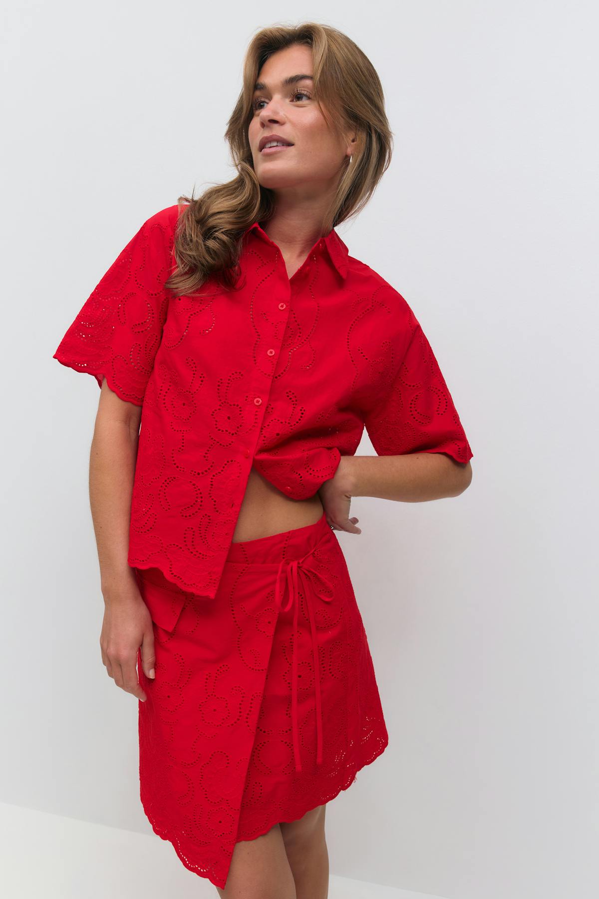 Broderie anglaise mini skirt