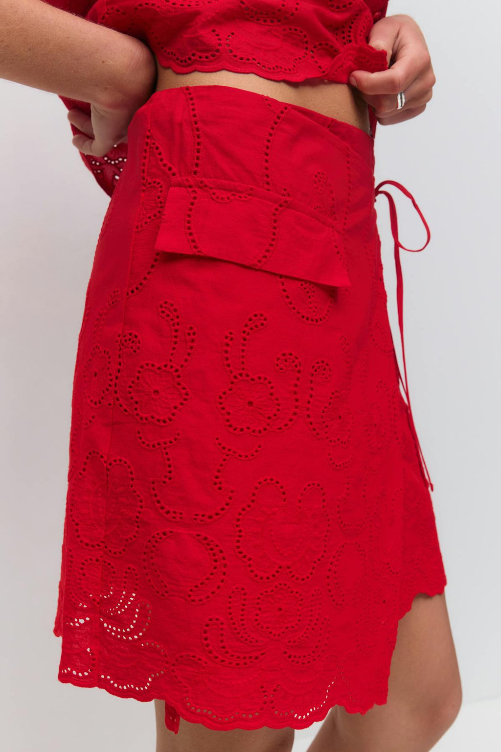 Broderie anglaise mini skirt