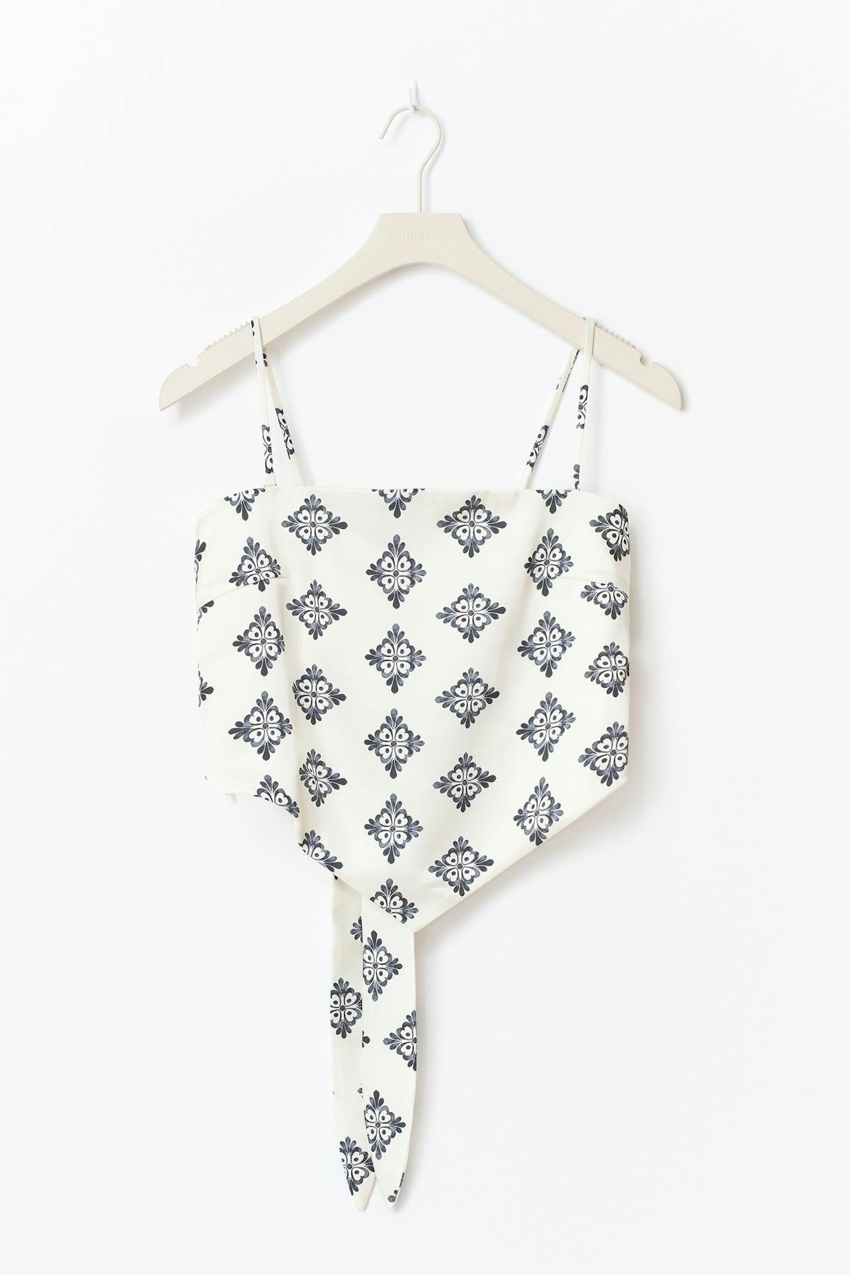Satin scarf top