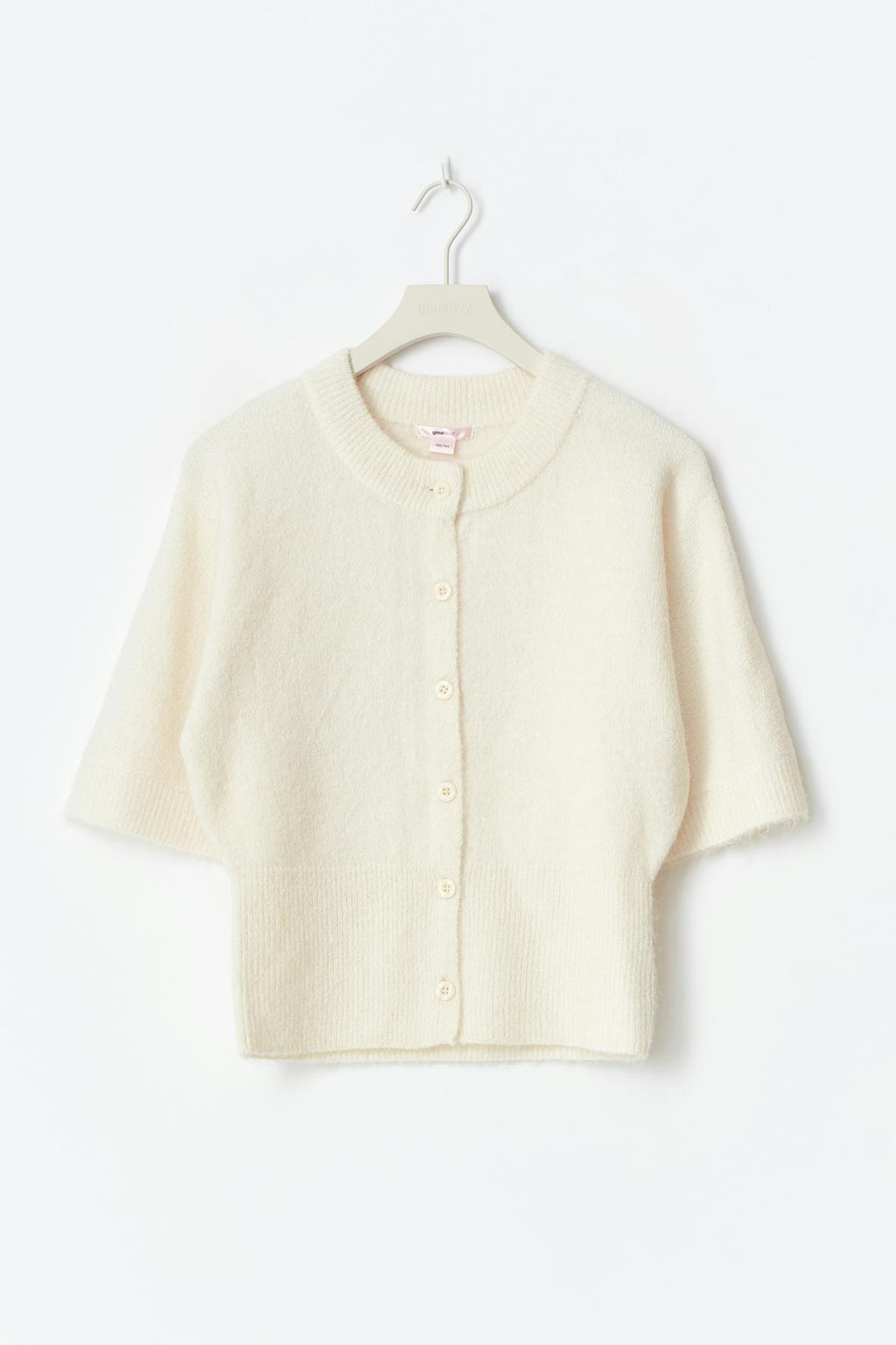 Y knitted short sleeve top