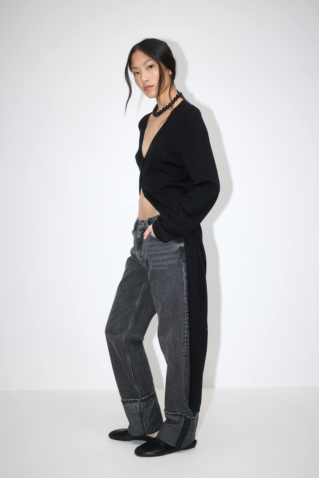 Remade fold up jeans