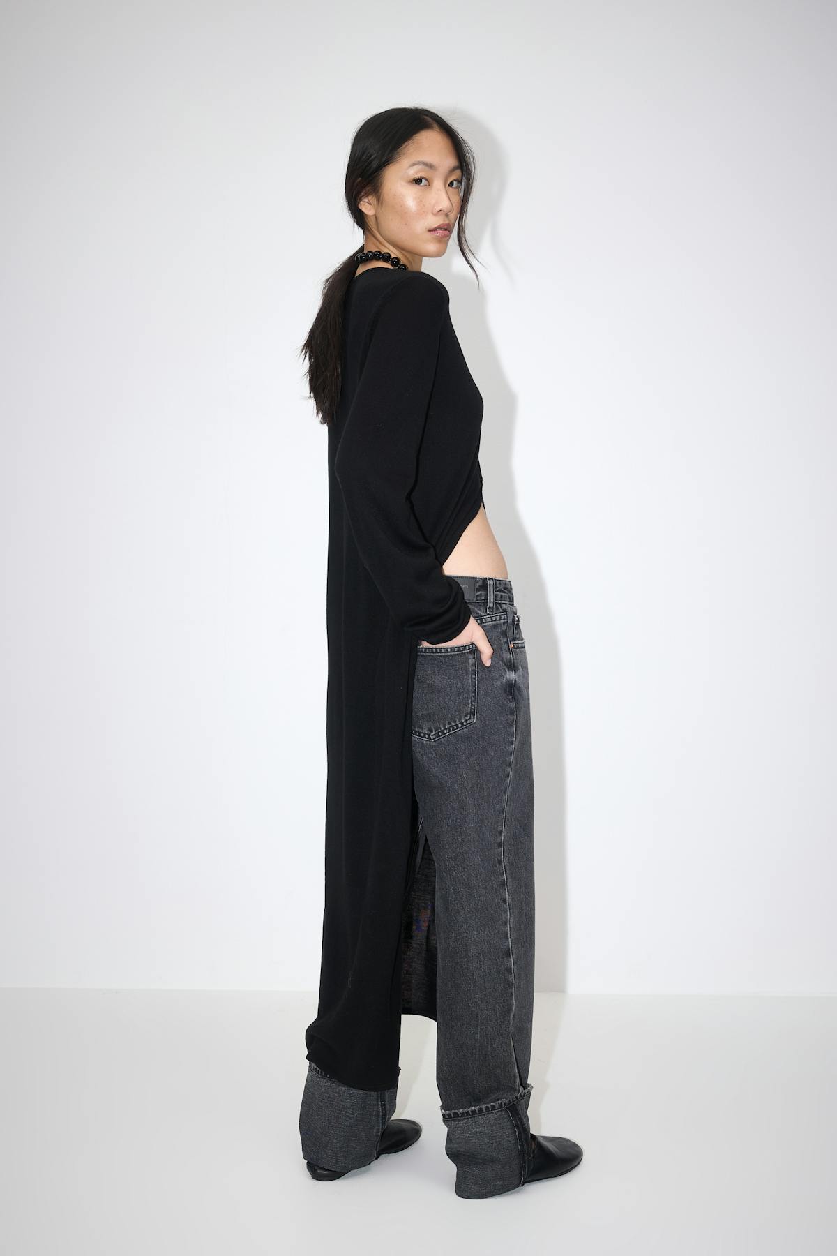 Remade fold up jeans