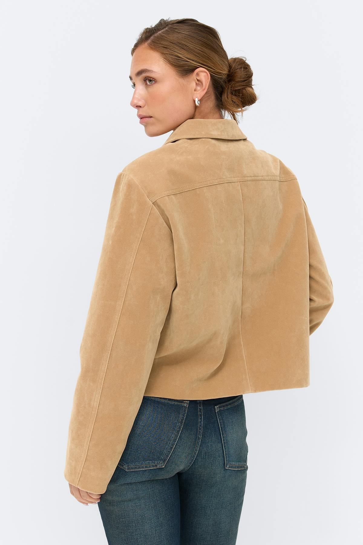 Faux suede short jacket