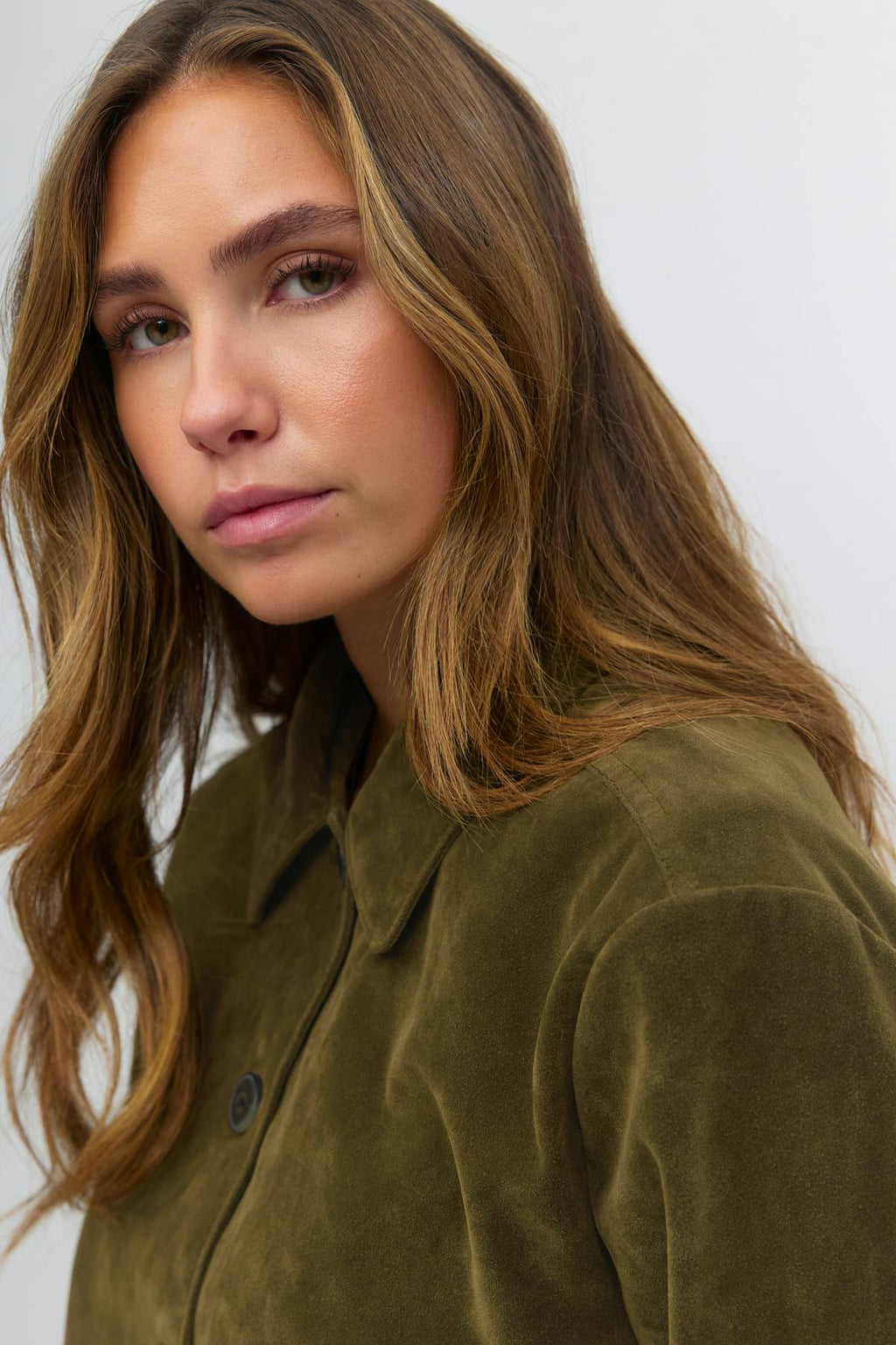 Faux suede short jacket