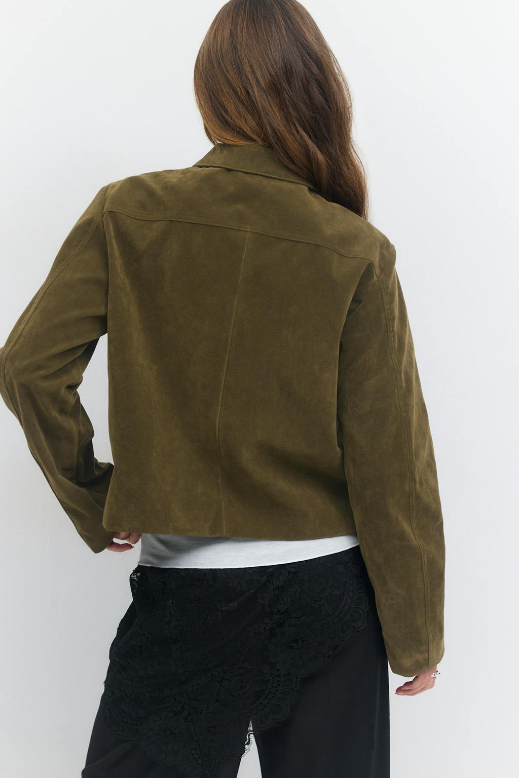Faux suede short jacket