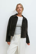 Faux suede short jacket