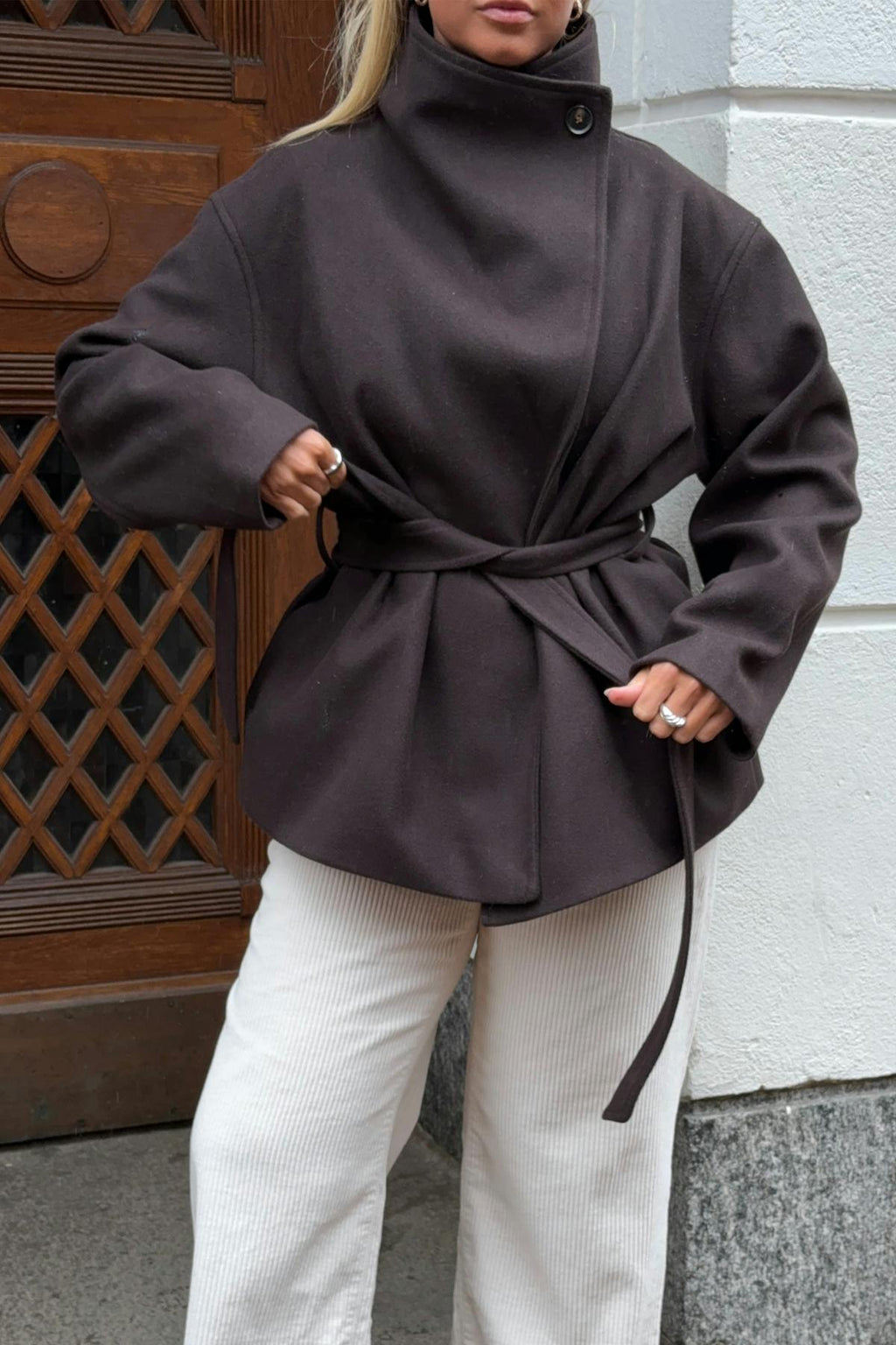 High neck short jacket