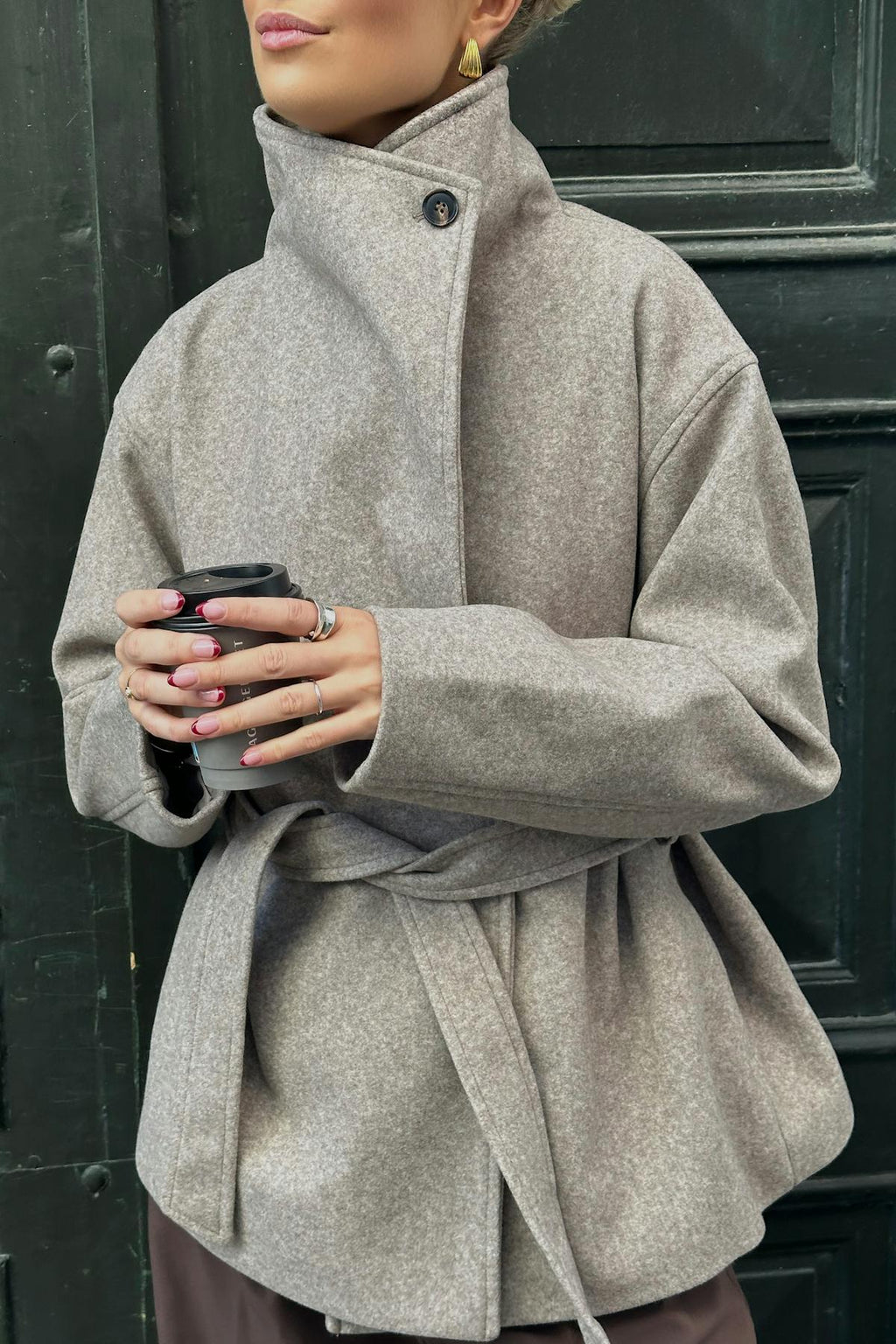 High neck short jacket