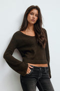14+ v-neck knitted sweater