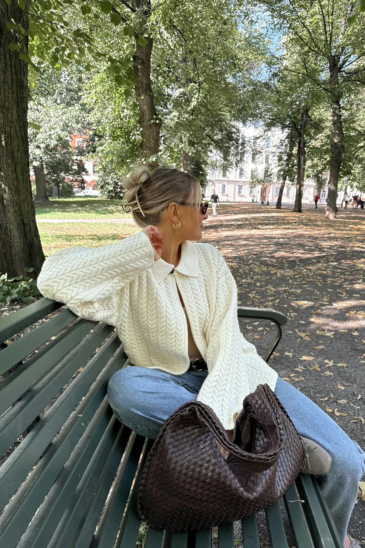 Cable knitted cardigan