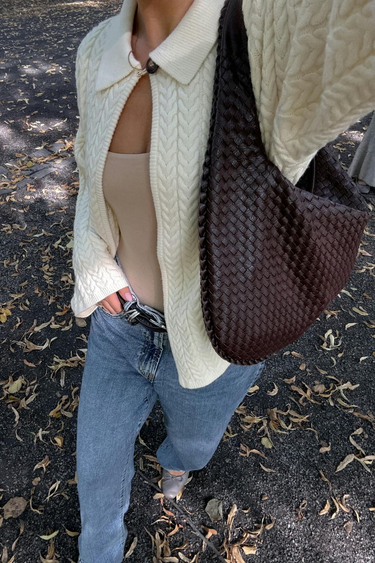 Cable knitted cardigan