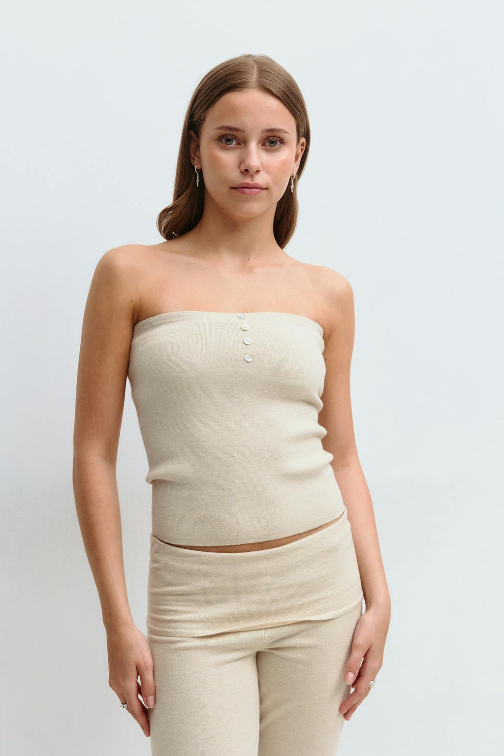Y knitted tube top