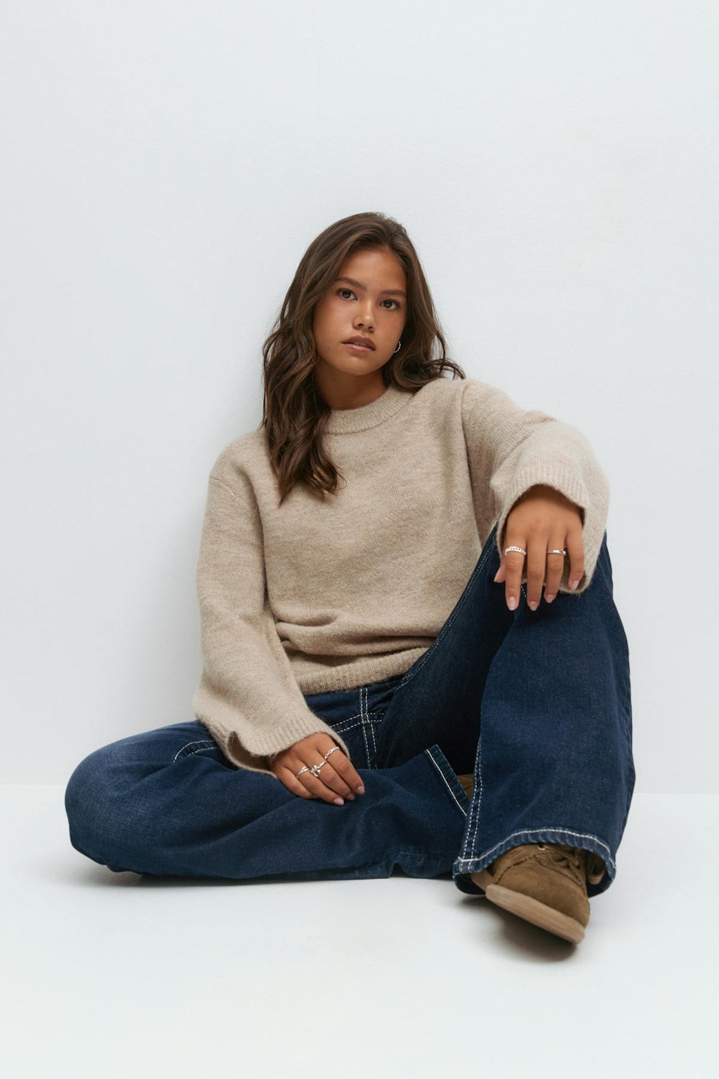 Y oversized knitted sweater