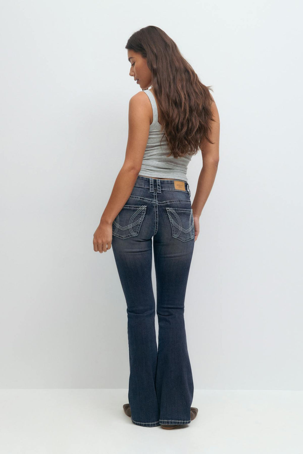 Front pocket bootcut jeans