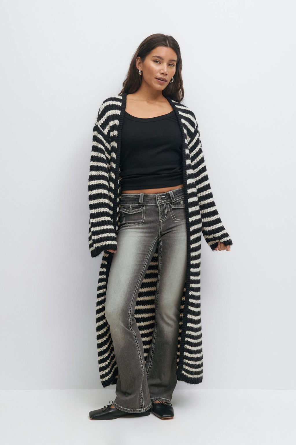 Front pocket bootcut jeans