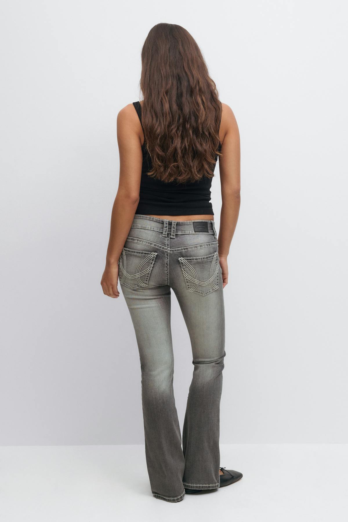 Front pocket bootcut jeans