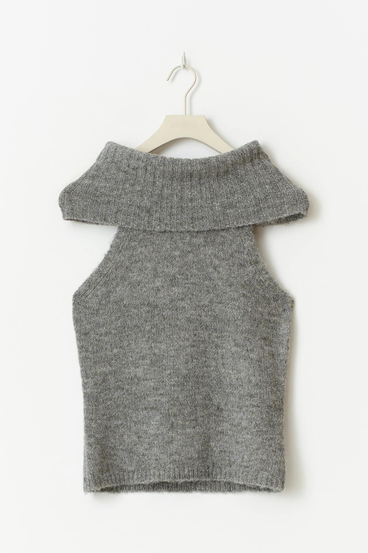 Chunky knitted polo top