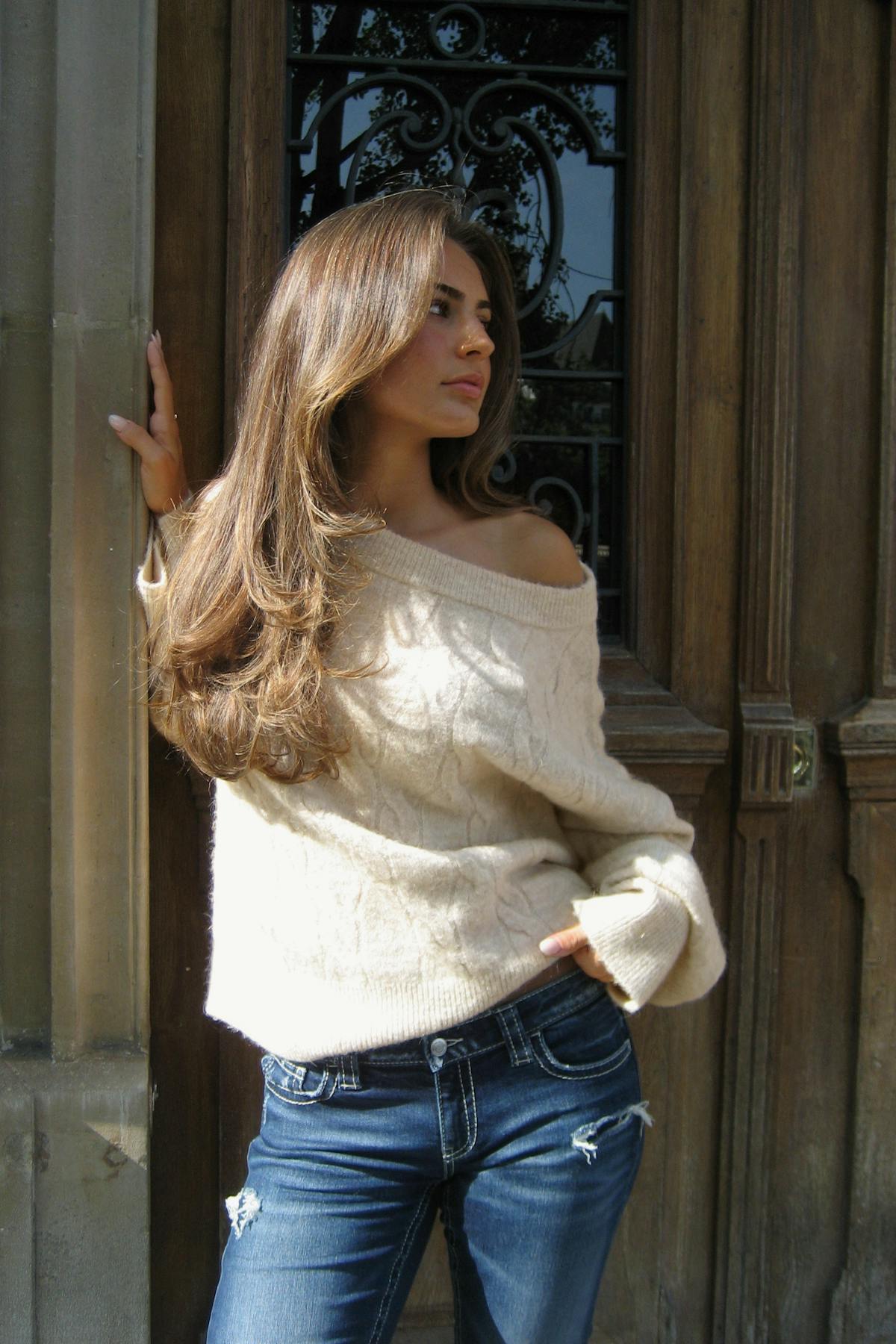 14+ cable knitted sweater