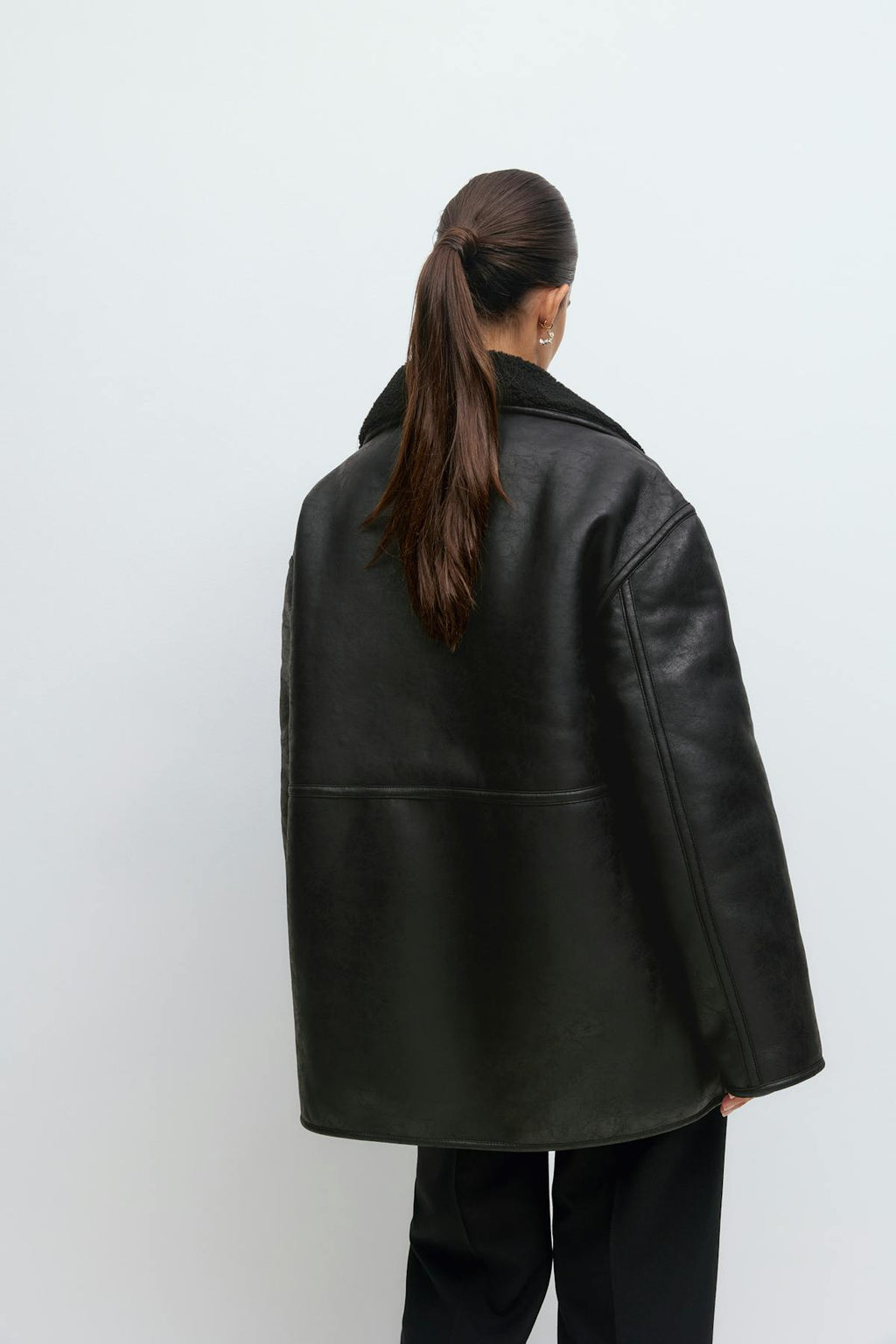 Bonded pu teddy jacket