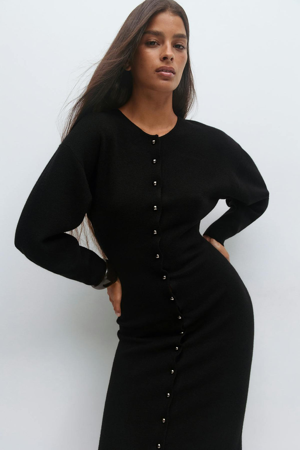 Knitted button down dress