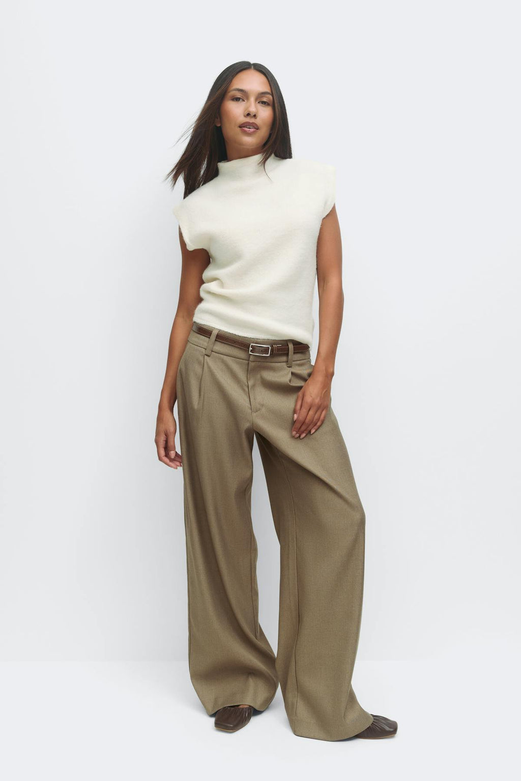 Funnel neck knitted top