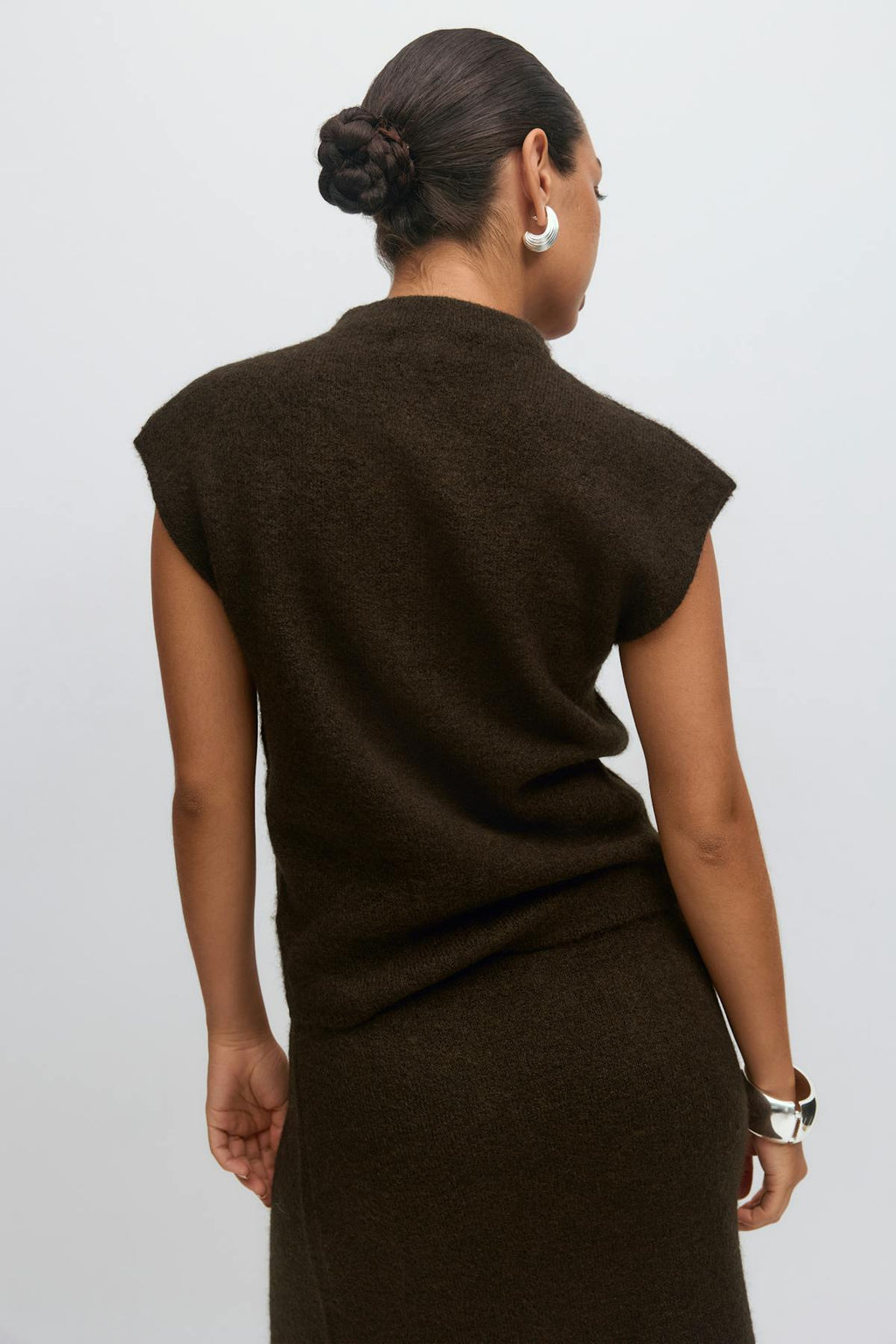 Funnel neck knitted top
