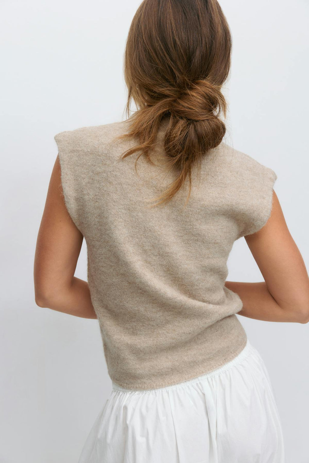 Funnel neck knitted top
