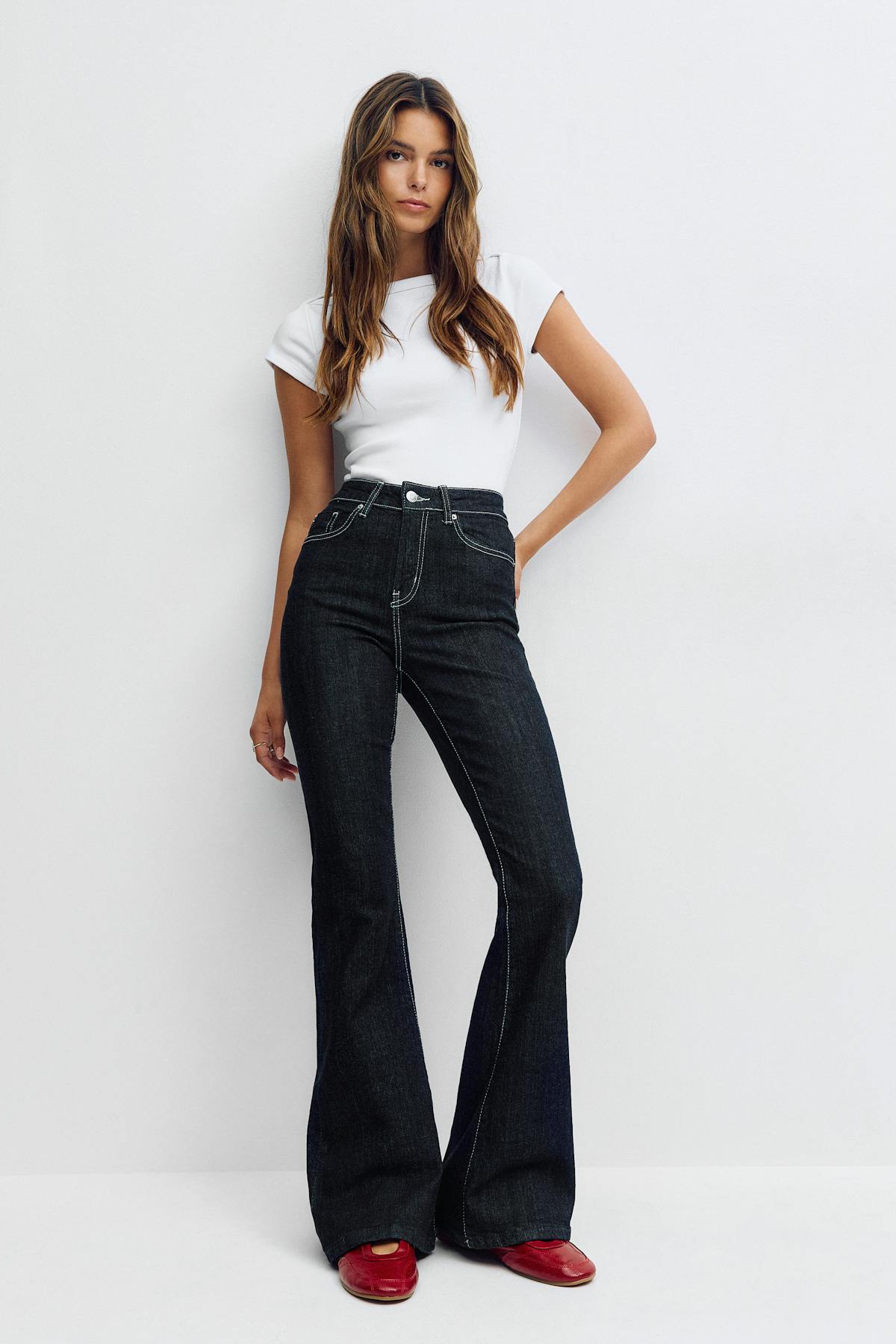 High waist flare jeans