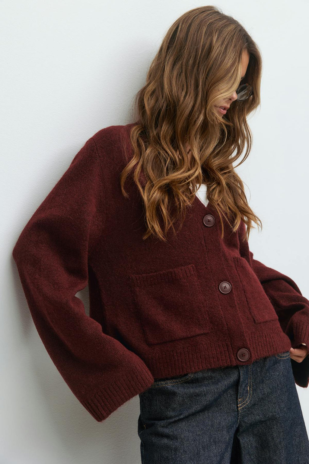 Knitted pocket cardigan
