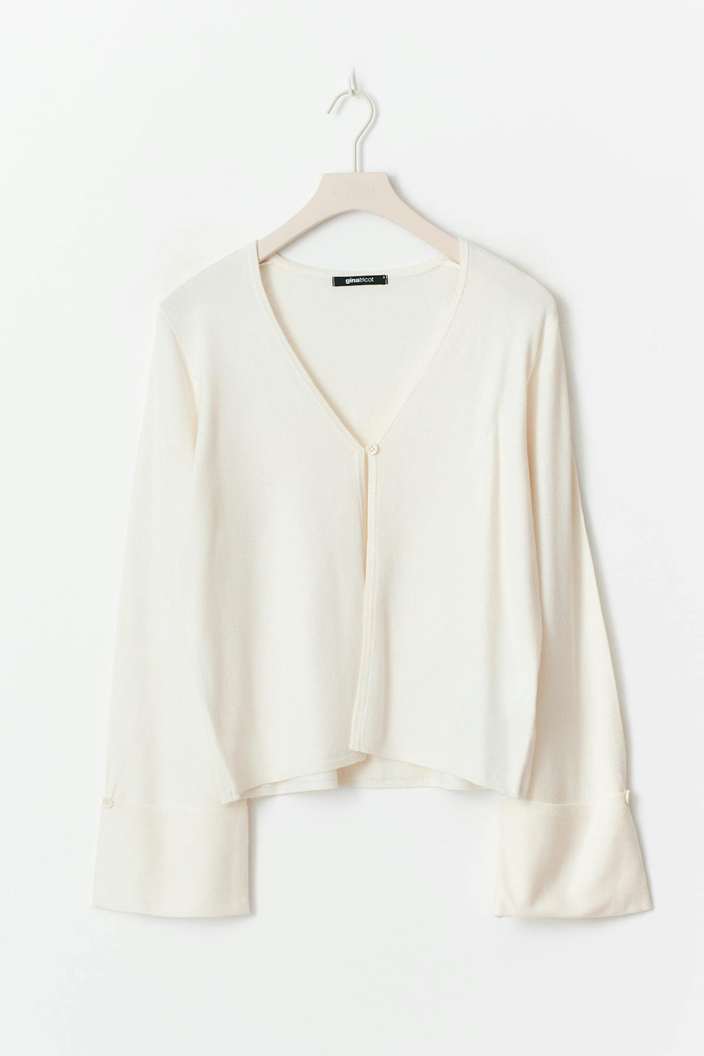 Folded sleeve knitted cardigan