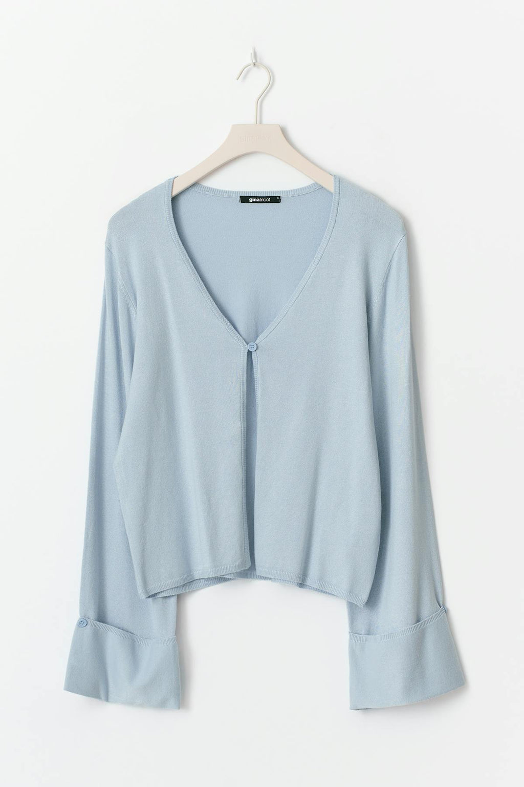 Folded sleeve knitted cardigan