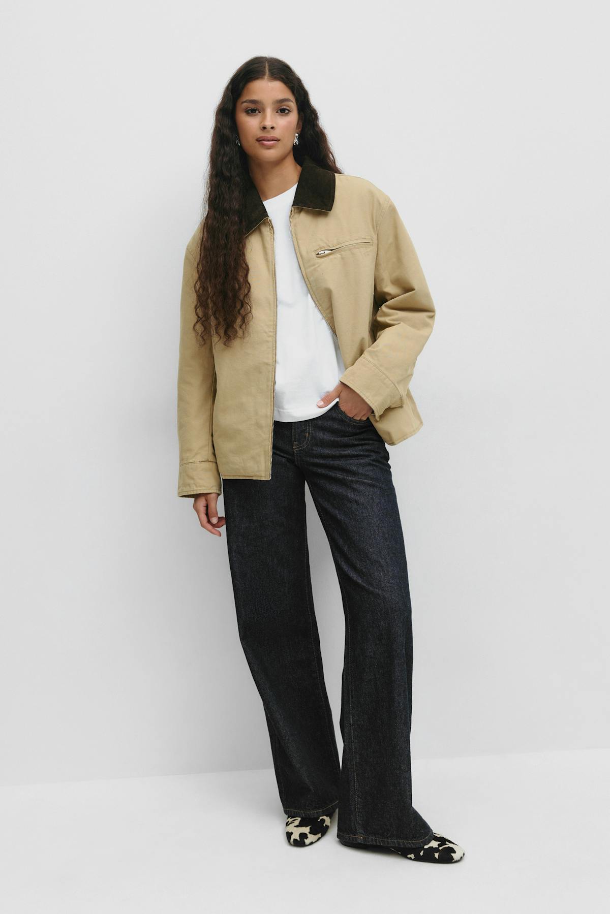 Corduroy collar jacket