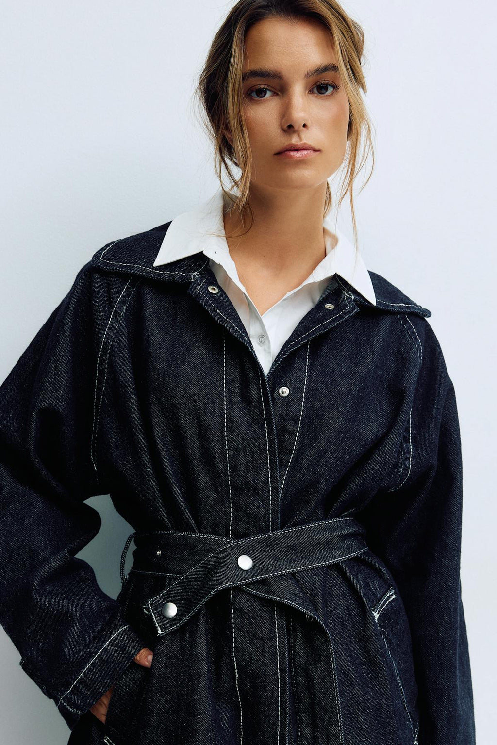 Denim car coat