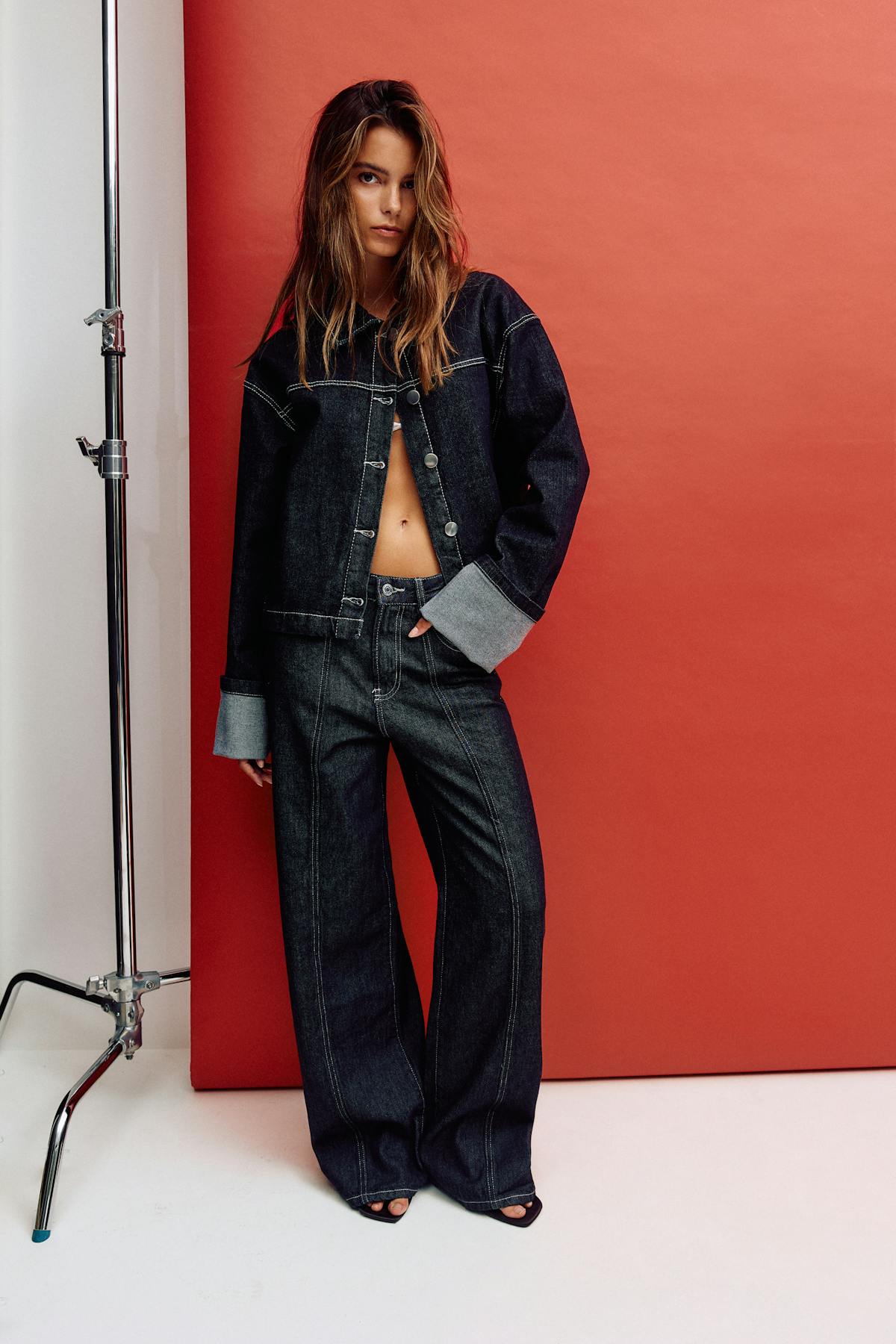Fold up denim jacket