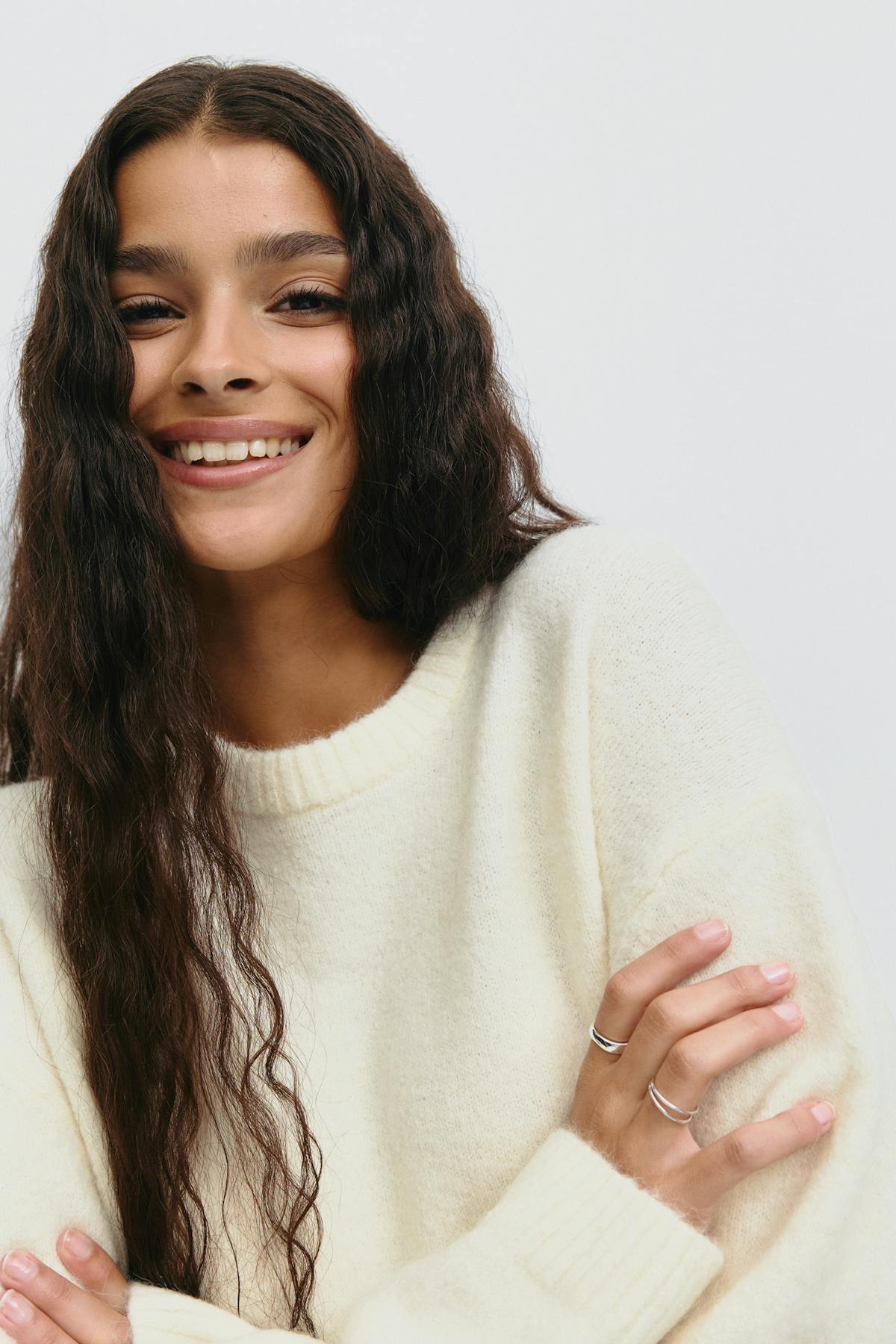 Crew neck knitted sweater