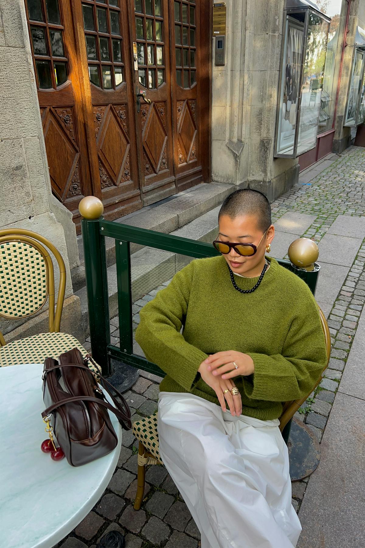 Crew neck knitted sweater