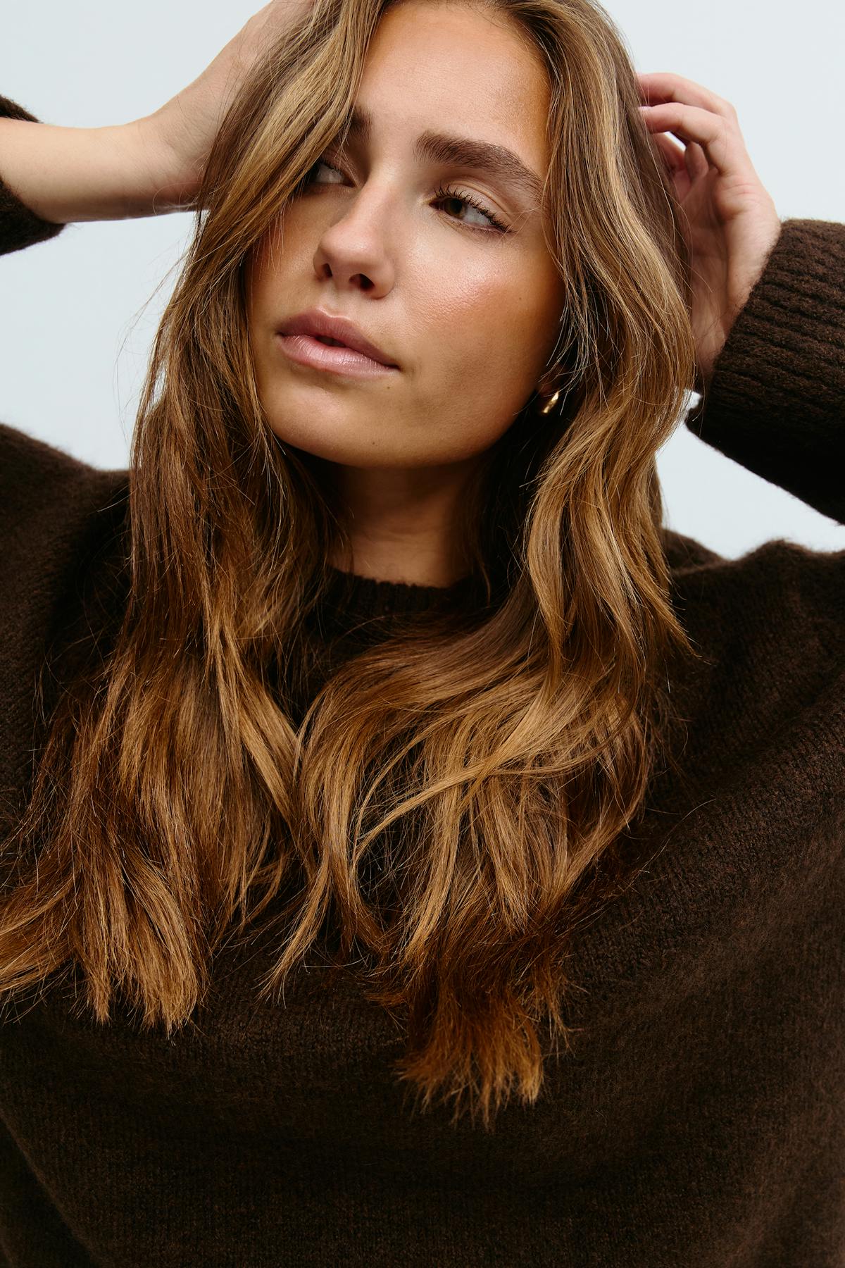 Crew neck knitted sweater
