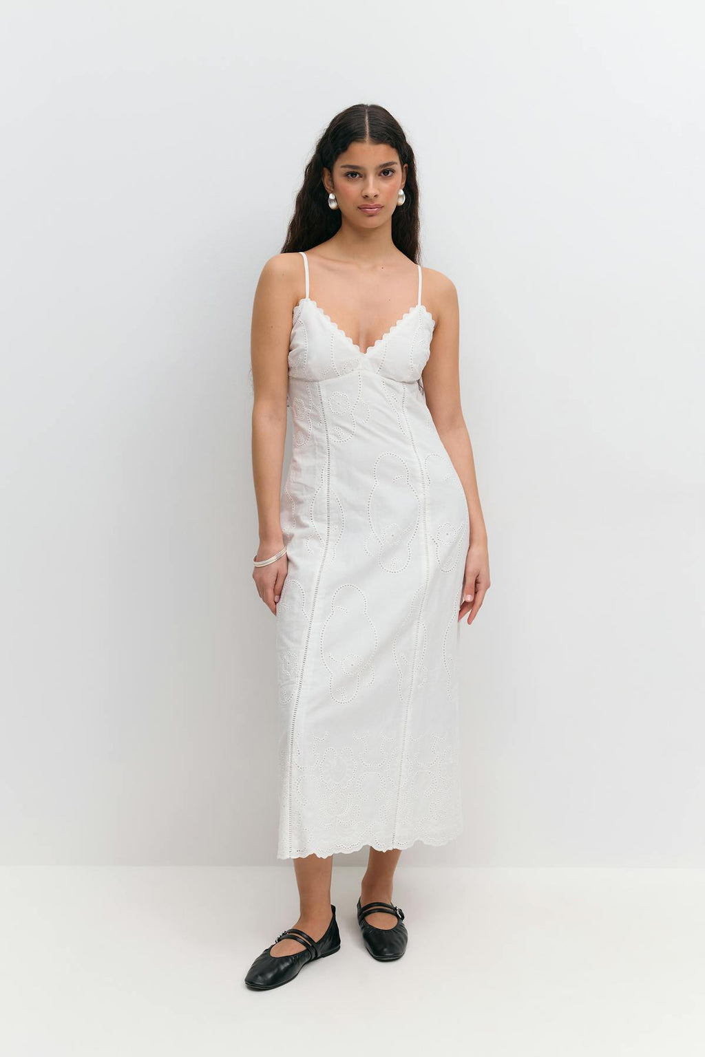 Broderie anglaise midi dress