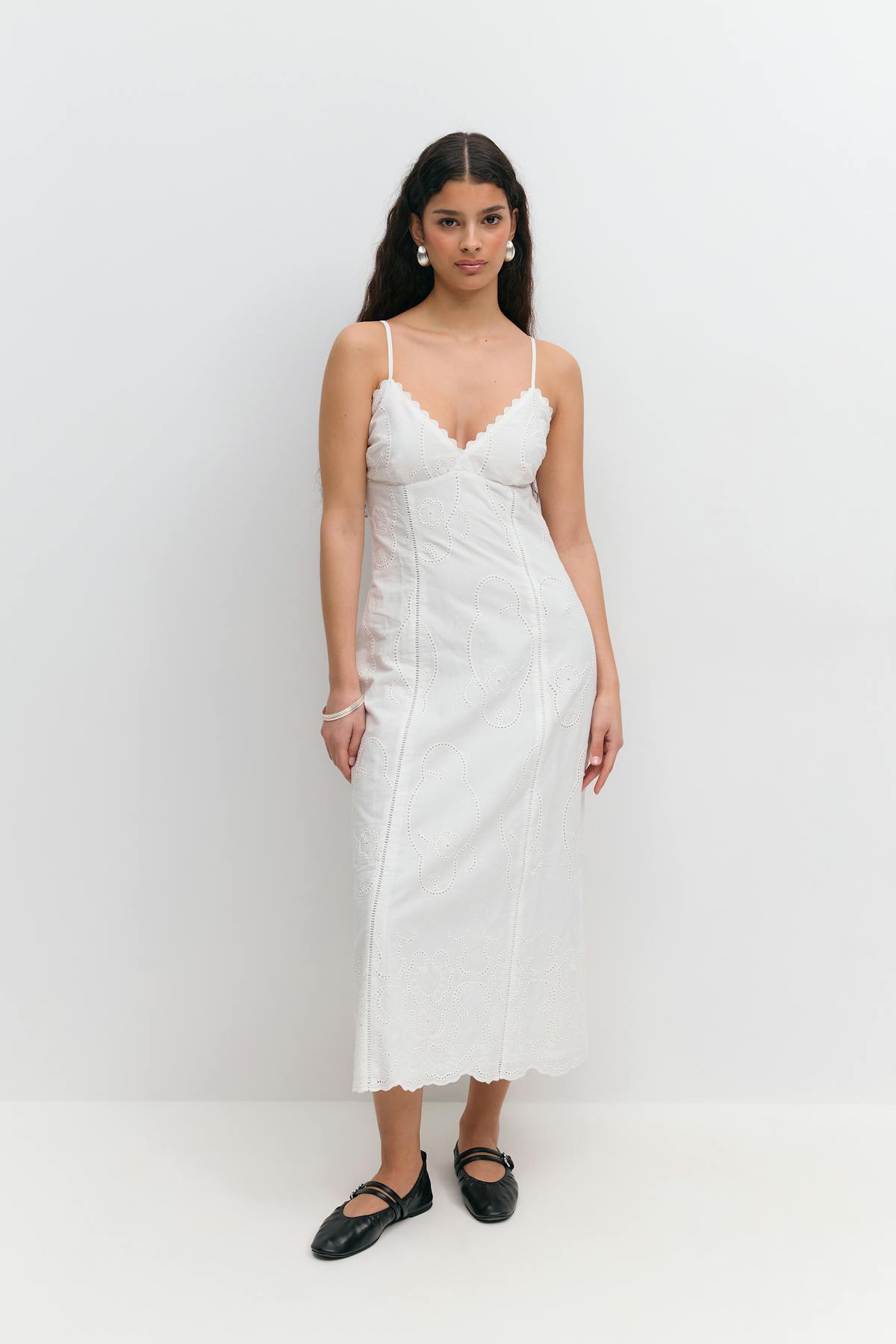 Broderie anglaise midi dress
