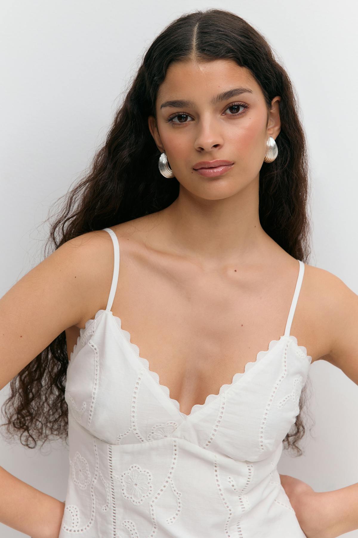 Broderie anglaise midi dress