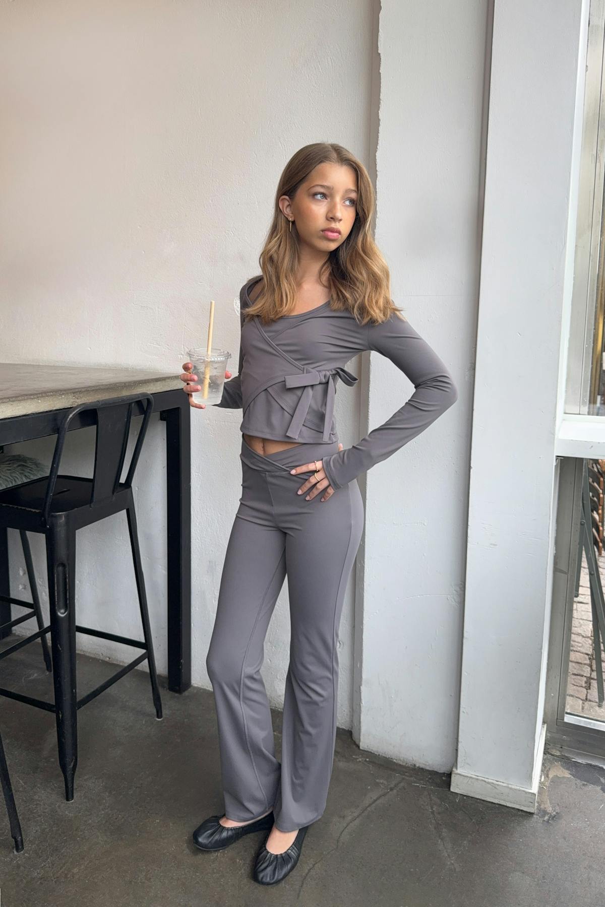 Y sporty wrap top