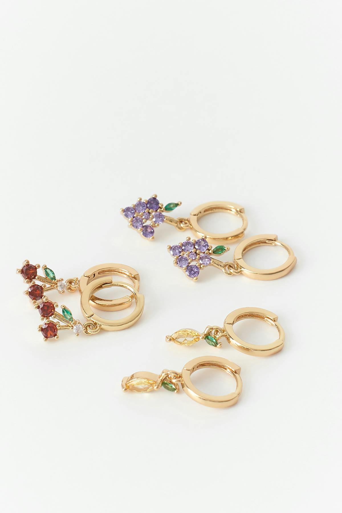Berry 3-pack earrings